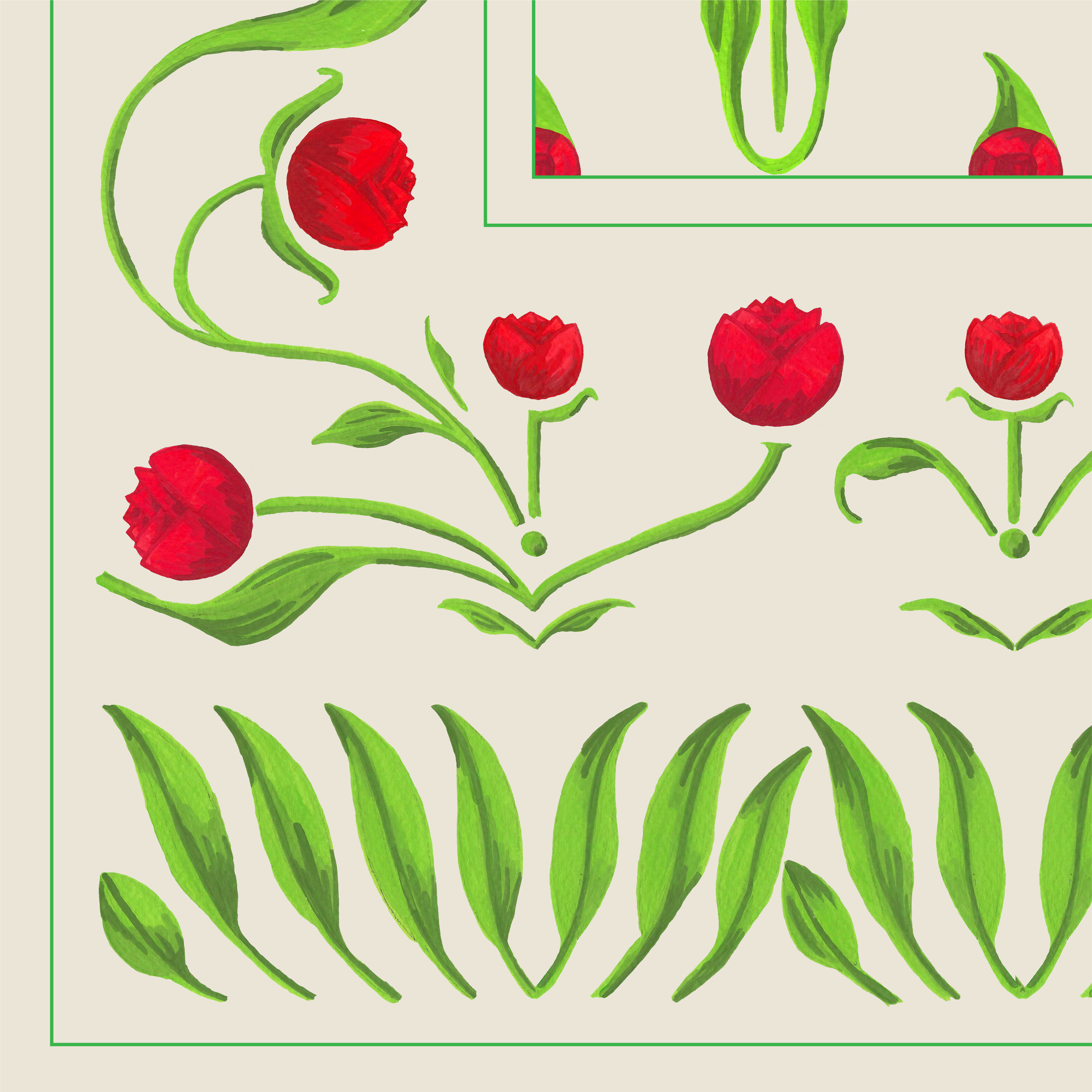 2025 Rose Gouache Bordered
